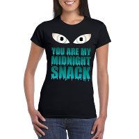 You are my midnight snack Halloween zombie t shirt zwart dames