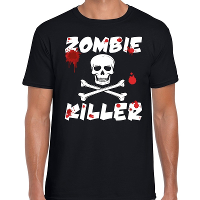 Zombie killer Halloween t shirt zwart heren