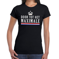 Zwart Door tot het Maximale t shirt voor dames