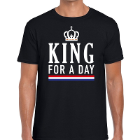 Zwart King for a day t shirt voor heren