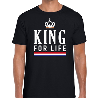 Zwart King for life t shirt voor heren