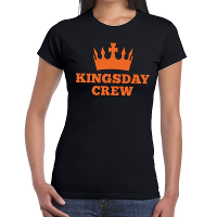 Zwart Kingsday crew t shirt voor dames