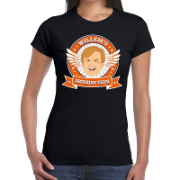 Zwart Koningsdag Willem drinking team t shirt dames
