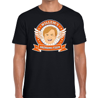 Zwart Koningsdag Willem drinking team t shirt heren