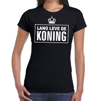 Zwart Lang leve de Koning t shirt dames