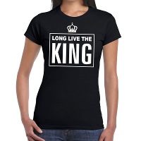 Zwart Long live the King Engels t shirt dames