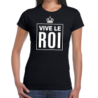 Zwart Vive le Roi Frans t shirt dames