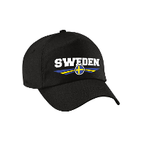 Zweden / Sweden landen pet   baseball cap   zwart   volwassenen   supporters