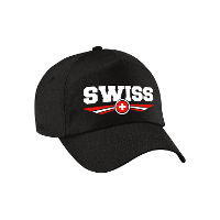 Zwitserland / Swiss landen petje   baseball cap   zwart   volwassenen   supporters