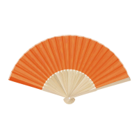 Spaanse handwaaier   oranje   bamboe/papier   38 x 21 cm   spaanse waaier