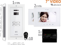 Bellcome VKA.P2FR.T7S9.BLW04 Complete set voor Video deurintercom Kabelgebonden 2 gezinswoning Wit