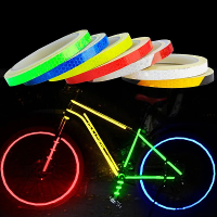 1Cm*8m Fietswielen Reflecterende Stickers Fluorescerende Reflecterende Strip Zelfklevende Tape voor MTB Fiets   Gele Sti