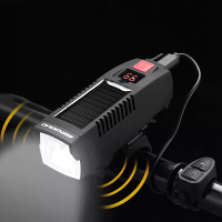 BENGGUO Solar Oplaadbare Fietsverlichting LED Super Helderheid 1800mAh Batterij Waterdicht 4 Lichtmodi Waarschuwingslamp