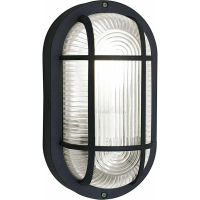 Benson buitenlamp   zwart   E27   ovaal   bulleye lamp   spatwaterdicht IP44
