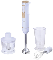 Bergner Staafmixer 800 W Met maatbeker, Met hakmolenopzet Wit, Hout
