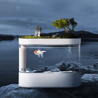 Beschrijvende geometrie DESGEO 10L Vis C500 Aquariumtank Smart Feeder Timing Werken met WIFI Mijia App bediening Automat