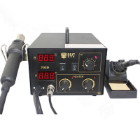 BEST 702D 2 in 1 650W High Power heteluchtpistool Soldeerstation met digitaal display met 3 spuitmonden