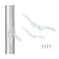 BSET METAL Nylon Flagpole Cleat Hook Flag Rope Cleat Sailboat Sailing Mast Halyard Boat Marine Yacht Kayak Securing Tie