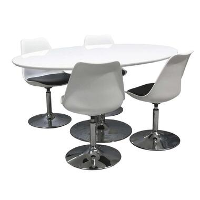 Tenzo eetkamertafel Tequila   wit/chroom 74,5x160x110 cm