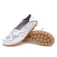 Big Size Women Casual Lace Up Flat Loafers Breathable Floral Hollow Out Comfy Shoes