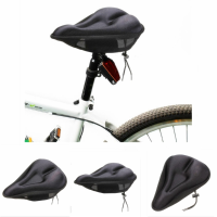 Bike Bicycle Silicone Soft Gel Saddle Seat Cover Cushion Pad Black