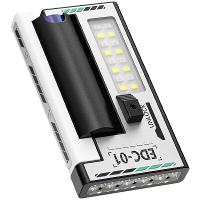 Bikight 5LED+COB Dubbele Lichtbron Ultra Heldere Zaklamp met 6Verlichtingsmodi, Draagbaar 1200mAh 1