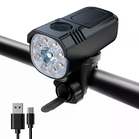 BIKIGHT 8 LEDs Fiets Koplamp 600 Lumen Helderheid 2000mAh Batterij Waterdichte Zaklamp USB Opladen MTB Weg Fietsen Voorl