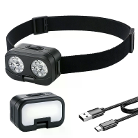BIKIGHT 900 Lumen 180° Draaiende Dubbele Kop Ultrabruine Koplamp 1000mAh Batterij Drie Lichtbronnen IP66 Waterdicht voor
