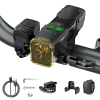 BIKIGHT B4 120dB Tweeter Anti Fog Fietsverlichting Slimme Lichtsensor Digitale Weergave Draadloze Afstandsbediening Fiet