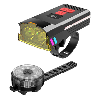 BIKIGHT Bluetooth koppelingsfietslampenset met 120 dB hoorn, fietslamp met anti condens afdekking, bijpassende kleurrijk