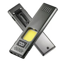 Bikight DC02 ultra dunne EDC zaklamp met 3 LED hoofdlicht + COB zijlicht USB C oplaadbaar digitaal display magnetische c
