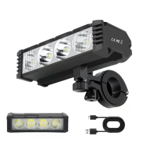 BIKIGHT Fiets Koplamp 1000 Lumen USB C Oplaadbaar 4 LED Voorkant Licht met Digitaal Weergave MTB Lamp voor Nachtfietsen