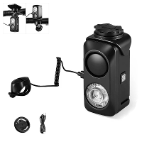 BIKIGHT Hangende Fietsbel Koplamp Bekabelde Besturing 120 dB Elektrische Bel 360LM Fietsvoorlicht voor Weg/MTB Nachtfiet