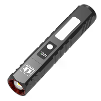Bikight HT 11 oplaadbare zoombare tactische zaklamp met LED voedingsdisplay Drie lichtbronnen 500m straal Magnetisch wat