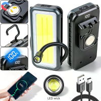 Bikight K587 2000mAh Oplaadbare COB LED Werklamp Stepless Dimmen Magneetbasis IPX4 USB Opladen Noodstroombank