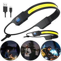 Bikight LED+COB 3 Modi COB Hardlopende Hoofdlamp USB Oplaadbaar Vermogensweergave Waterdichte Koplamp Hoofdlamp voor Kam