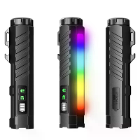 BIKIGHT LY 908 Multifunctionele aluminium legering zaklamp met RGB zijkanten rode LEP pointer 3000mAh magnetische staart