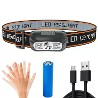 BIKIGHT Mini USB Oplaadbare XPG+ 2 LED Hoofdlamp Sensor Koplamp Camping Zaklamp Buitenverlichting Vissen Draagbare Fakke
