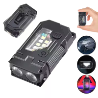 BIKIGHT multifunctionele mini zaklamp met clip oplaadbaar draaiende magnetische werkverlichting draagbare hensfree licht