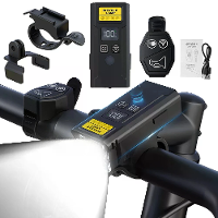 BIKIGHT Q09L Draadloze Afstandsbediening Fiets Koplamp met Toeter Slimme Lichtsensor Digitale Vermogen Weergave Type C O