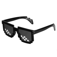 Bikight Retro Freestyle Glasses Thug Life Pixel Fashion Glasses Unisex Sunglasses Black
