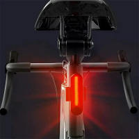 BIKIGHT Slimme Fietsen Achterlicht 5 Modi Helderheid 300mAh Batterij Type C Oplaadbaar Waterdicht Waarschuwings Achterli