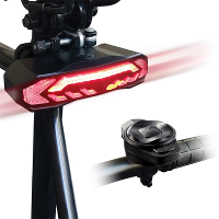 BIKIGHT Slimme Remgevoelige Fietsachterlicht 1500mAh Batterij Verstelbare Parameters Alarm Achterlicht 6 Lichtmodi USB C