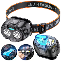 Bikight Slimme Sensor Krachtige LED Hoofdlamp USB Opladen Noodkoplamp 250LM XPE LED Koplamp IPX4 Waterdicht voor Buiten