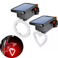 Bikight Solar Fietstaillight Lichtsensor 3 Lichtmodi Waterdicht Ronde Hartvorm Fiets Achterlicht voor Nachtfietsen