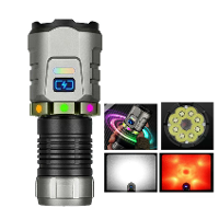 BIKIGHT Super Bright 8 LED Zaklamp USB Oplaadbare Lamp met Magneet, Gyroscoop Rotatie Ontwerp Torche Buitenkampen Kracht