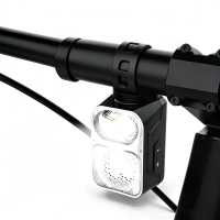 BIKIGHT U60 Slim Fiets Koplamp met Bluetooth Speaker 1300 Lumen Snijlijn Voorzijde Licht 6800mAh Batterij Draadloze Afst