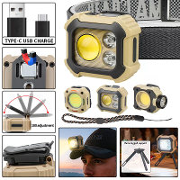 BIKIGHT WK08 Serie Multi hoekige Hoofdlamp met Digitale Display Verstelbare Kleurtint Magnetische Werklicht Waterdicht O