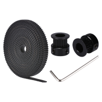 Biqu 2pcs 20 Teeth 5mm Bore Gt2 Aluminum Pulley+2mm Rubber Open Belt+allen Key For 3d Printer