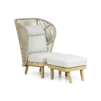 Bistroset 1 persoon Teakhout/rope Naturel teak Coco Napoli